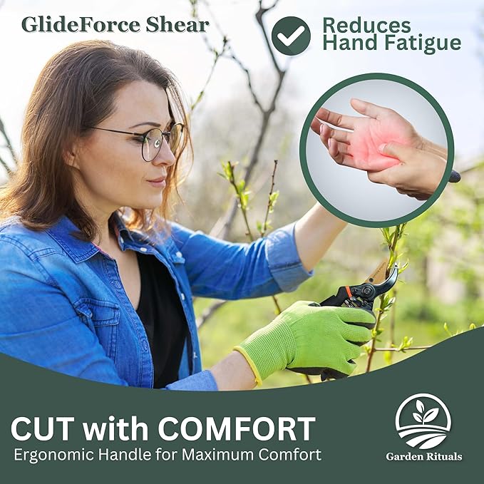 Heavy Duty Pruning Shears for Gardening | High-Grade Titanium Steel Blade Shears for Indoor Plants & Roses with Saftey Lock | Versatile Bypass Pruning Shears for Small & Large Plants