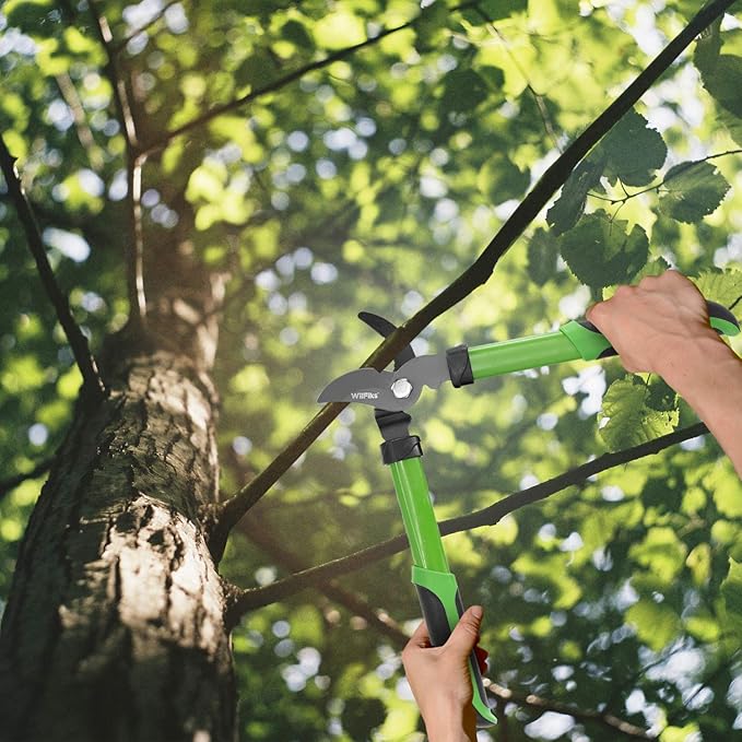 WilFiks 15" Mini Bypass Lopper, Garden Pruning Shears, Tree Trimming Hand Tool, Classic Steel Hand Gardening Scissors with A Comfortable, Shock Absorbing Handle, Strong Pruner For Tree Branches