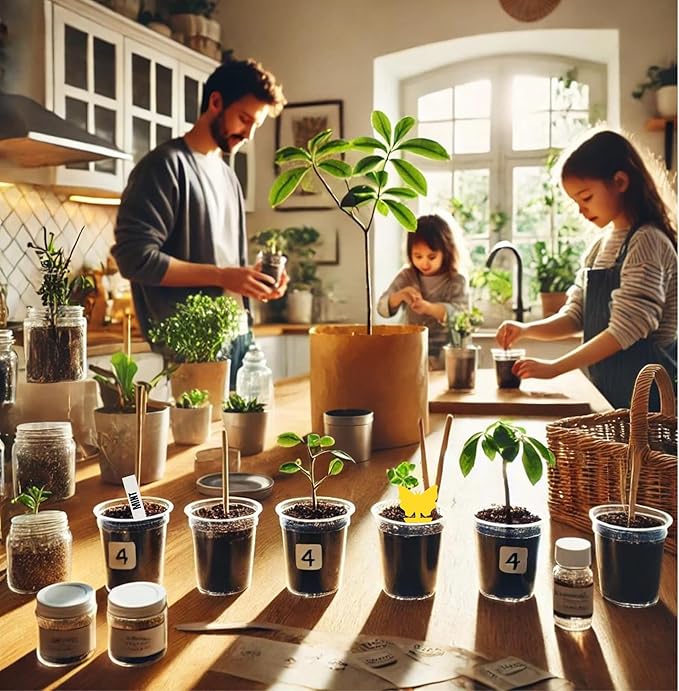 Roots Garden Eco-Friendly 30 Pack Clear Pots with Drainage-5/4/3.5 Inch-Durable and Reusable Pots for Indoor and Outdoor Plants-Plastic Planter Pots-20 Stickers and10 Plant Labels.