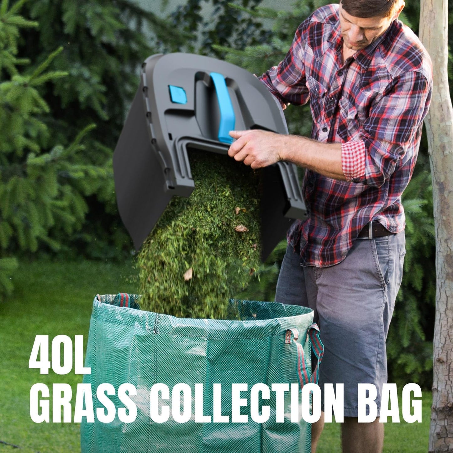 2x20V 18 inch Electric Lawn Mower Cordless, Brushless Push Lawn Mower with 6-Position Cutting Height Adjustment, 2x4.0Ah Battery & Dual Charger Included