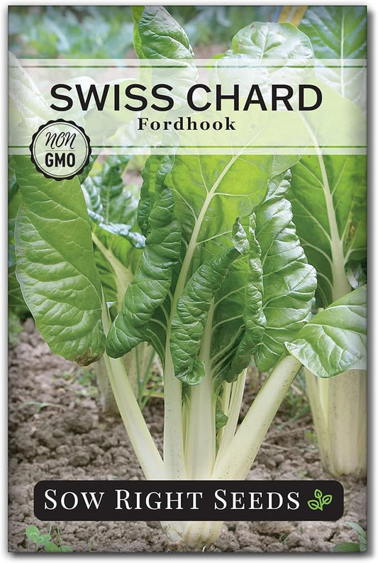 Sow Right Seeds - Fordhook Swiss Chard Seed for Planting - Non-GMO Heirloom Packet with Instructions to Plant and Grow an Outdoor Home Vegetable Garden - Nutritious, Flavorful - Great Gift (1)