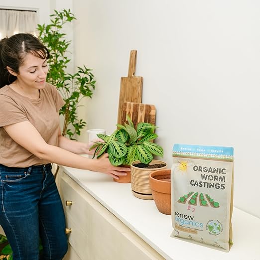 100% Organic Worm Castings (3lbs) – Premium Worm Castings for Plants – Worm Castings Organic Fertilizer & Soil Enhancer – Improves Plant Health & Growth, Odorless & Non-Burning – Earthworm Castings