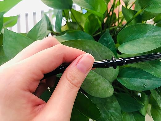 Universal 1/4" Barbed Coupling Fittings 100 -Pack, Fit of 1/4" Drip Tubing, Drip Irrigation Accessories Barbed Couplers,Black