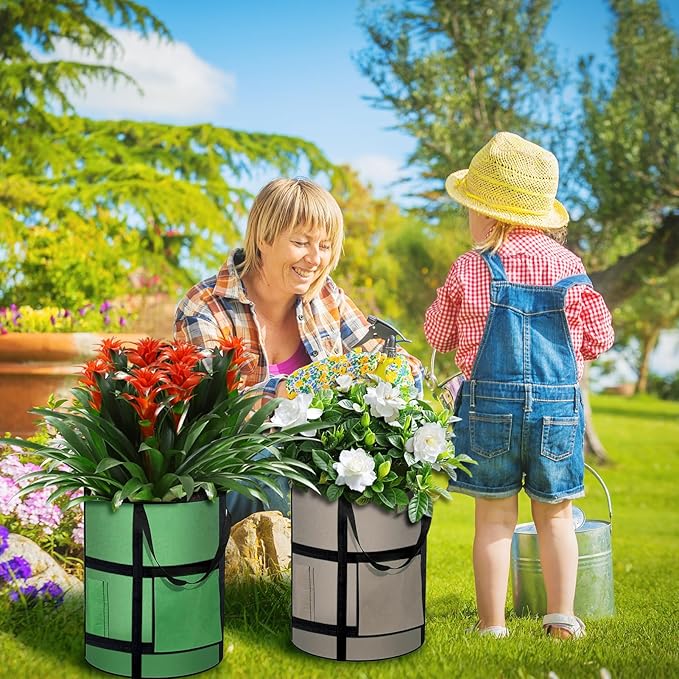 Grow Bags 6Pack - 10 Gallon Potato Grow Bags with Window to Harvest, Thickened Fabric Pots with Handles, Garden Bags to Grow Vegetables, Potatoes Tomato Chili Carrot