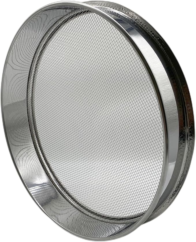 Soil Sieve for Garen -12 inches Soil Sifter for Rocks Compost-Sifting pan (1/8”Mesh Screen)