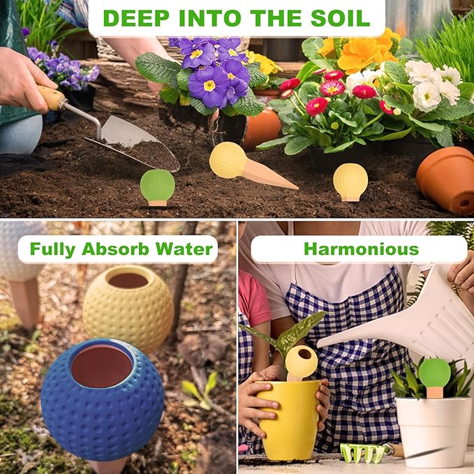 Self Watering Planter Insert Terracotta Watering Spikes Premium Plant Watering Devices Irrigation Dripper Self Watering Spikes Automatic Plant Accessories 4 Packs