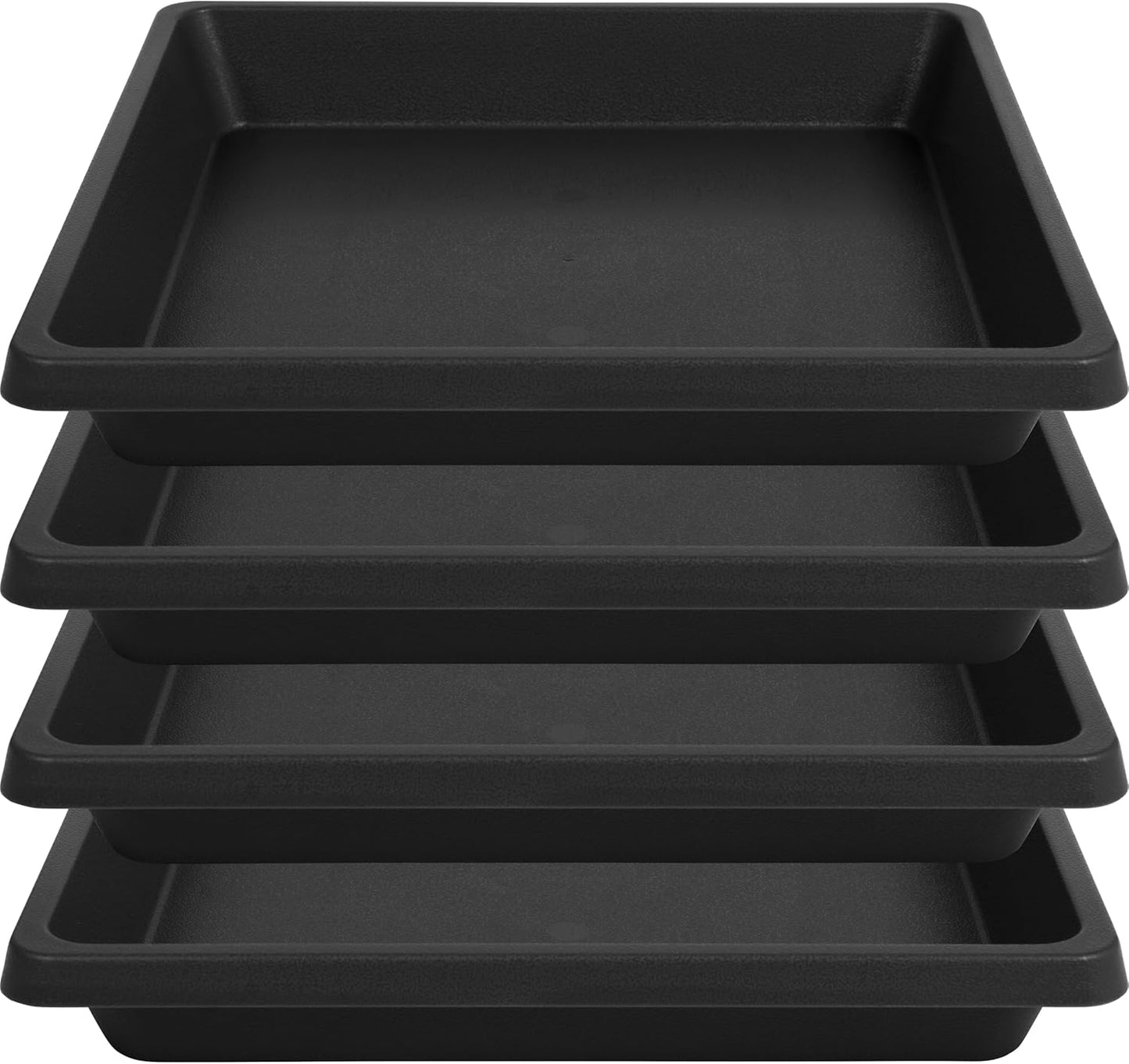 Square Plant Saucer 10 Inch 4 Pack 6 8 12 14 16 18 20 inch, Plant Drip Trays and Flower Pot Saucers, Plant Trays for Indoors No Holes, Plant Drainage Tray Saucers for Potted Plants