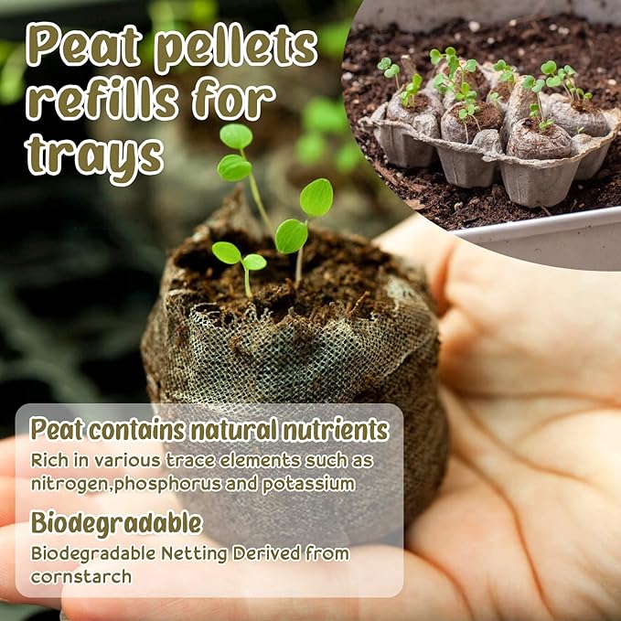 Legigo 500 Pcs 30mm Seed Starter Peat Pellets Pods for Seedlings- Compressed Seed Starting Pellets Seed Starter Pods Plugs Soil Peat Pods for Starting Seeds, Garden Planting Herb Flower Vegetables