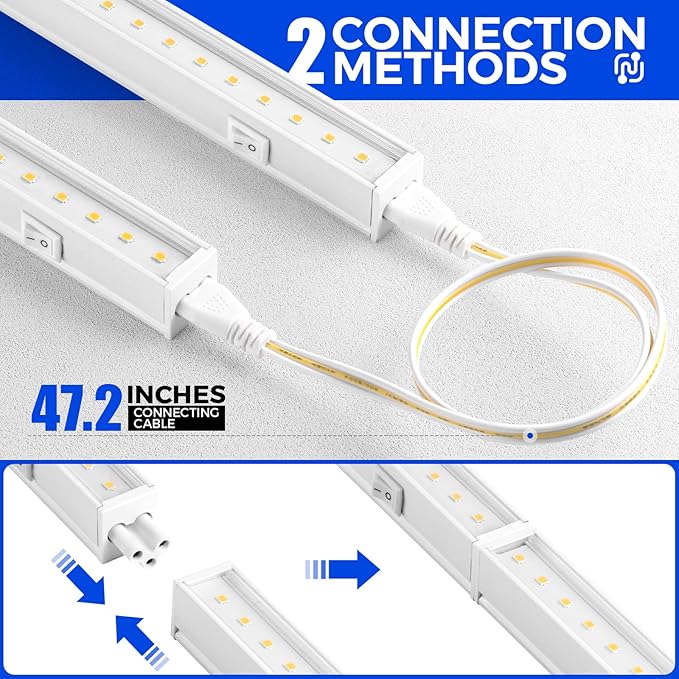 Barrina T5 Grow Lights for Indoor Plants Full Spectrum, 4FT 160W (8 X 20W) Indoor Plant Light with Separate Switch, Linkable Grow Lamp, Indoor Plant Lights for Growth, Plug and Play, 5000K, 8 Packs