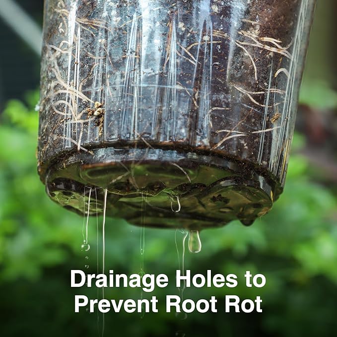 Bonviee Clear Nursery Pots for Plants, 6.7/5/4 Inch Plastic Seedling Pots with Drainage Holes, Planters for Indoor Plants and Transparent Seed Starter Pots with 10 Plant Labels, 30 Pack