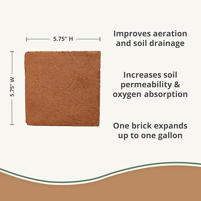 Coco Bliss Coco Coir Bricks (250gm Bricks, 20-Pack) - Organic Coco Coir for Plants - OMRI-Listed Coconut Coir for Plants - Coconut Coir Bricks - Coco Peat for Plants, Garden Soil, & Organic Mulch