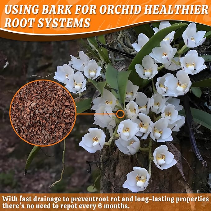 AVALUTION Orchid Potting Bark-29QT Organic Orchid Bark for Plants, All Natural Pine Bark Wood Chips Orchid Bark Potting Mix for Houseplant Mulch, Help Orchid Plants Root Health Development