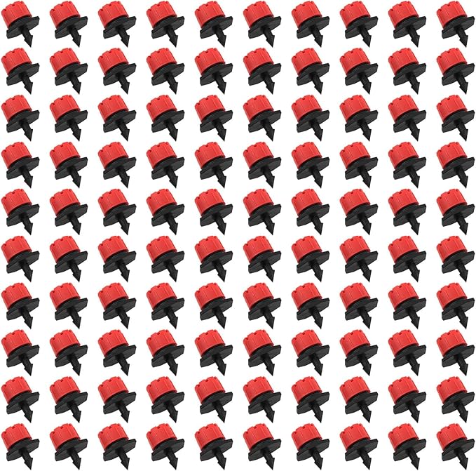 360-degree Adjustable Irrigation Dripper Sprinkler 1/4 inch Dripper Sprinkler Microdripper Sprinkler Drip Parts for Watering System 100pcs