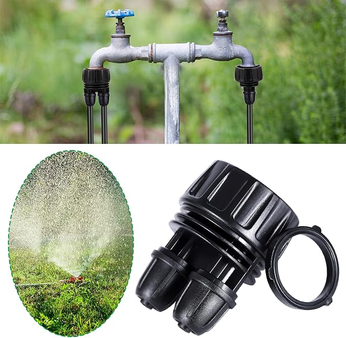 5 Pcs Double Head Hose Adapters,2-Way Connector Convert 3/4 Inch Female GHT to 1/4 Inch Irrigation Tubing Connectors,Garden Faucet Connectors for Irrigation Misting System