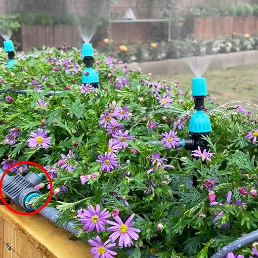 Irrigation Parts 8Pack1/2 "Pipe to 1/4" Barb Free Tee Irrigation Connector,1 Elbow Fitting,1 Plug Leak Free Fitting for Sprinklers or Drip Irrigation Systems,Gray