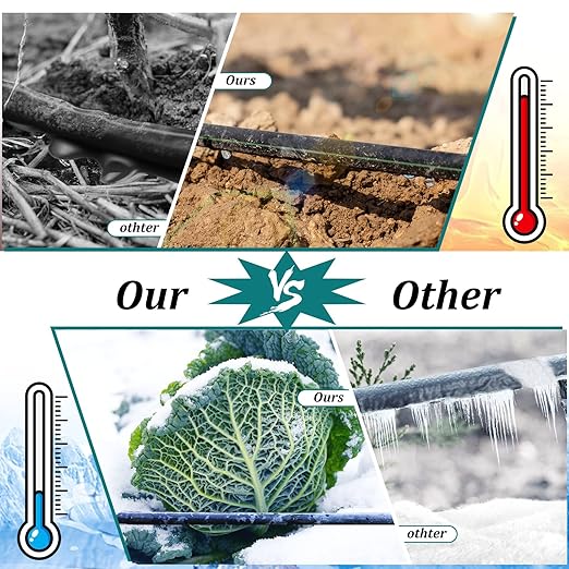 Yaomiao 984 ft Drip Irrigation Hose 1/4 Inch Blank Distribution Tubing Drip Irrigation Drip Line Watering Drip Automatic Irrigation Equipment Set for Garden Flower Bed Greenhouse Flower (Black)