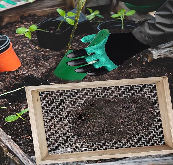 Soil Sifter, Dirt Sifter for Gardening, Compost Sifter, Garden Sieve, Light Wood Sifter for Rocks, Screen Sifter Top Soil/Peat Moss/Worm/Leaves/Loam Soil/Sand,Great Garden Tool for Plants & Vegetables