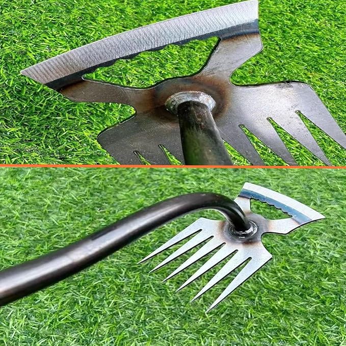 Upgraded 11 Tines Gardening Hand Weeder, New Weeding Artifact Household Uprooting Tool, Multifunctional Digging and Shoveling Manual Rake for Garden Vegetable Plot and Yard