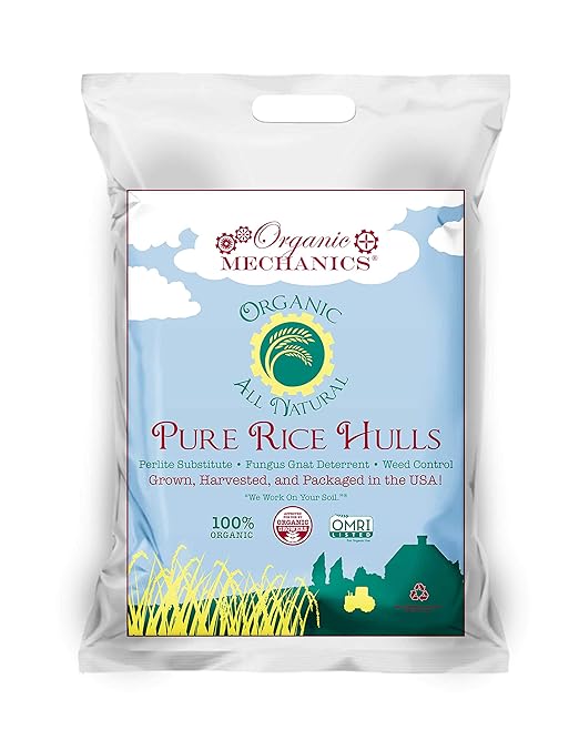 Pure Rice Hulls, 2 Cubic Foot - A Sustainable Alternative to Perlite - Enhances Drainage, Porosity and Air Space - Eco-Friendly & Locally Sourced