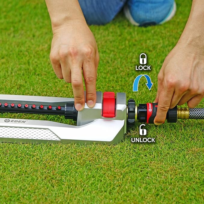 Eden 94110 Lawn & Garden Metal Osciallating Water Sprinkler for Yard