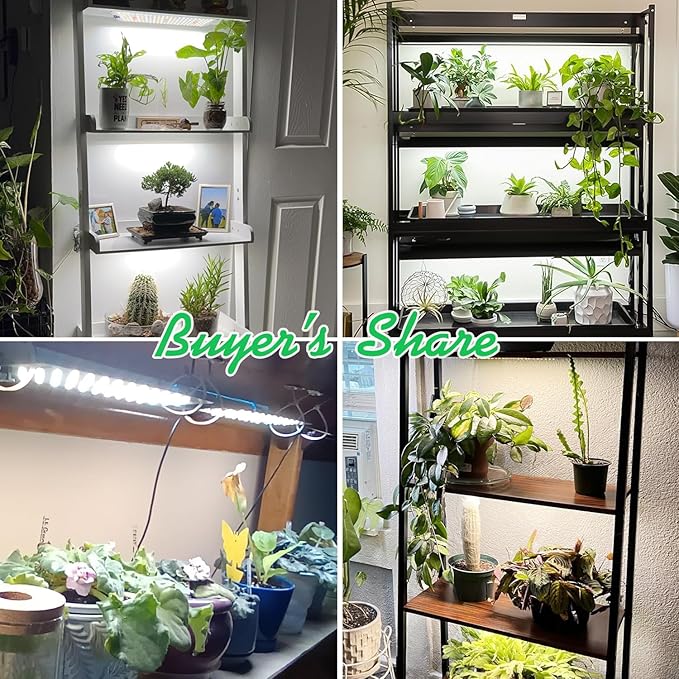 Garpsen Grow Lights for Indoor Plants, 276 LEDs Full Spectrum Plant Light with Auto Timer 6/12/16H, 3 Color Modes & 5 Dimmable Levels, 24W UL Adapter Growing Lamp Panel for Plant Stand Indoor(2Panels)