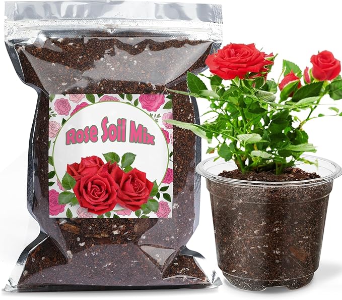 Organic Rose Soil Mix, Indoor Plants Potting Mix for All Potted Rose, Grow Healthy houseplants Indoors