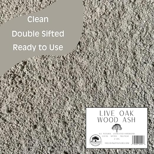 Live Oak Wood Ash - All Natural Clean Sifted Premium MultiUse Hardwood Ashes 5 lbs