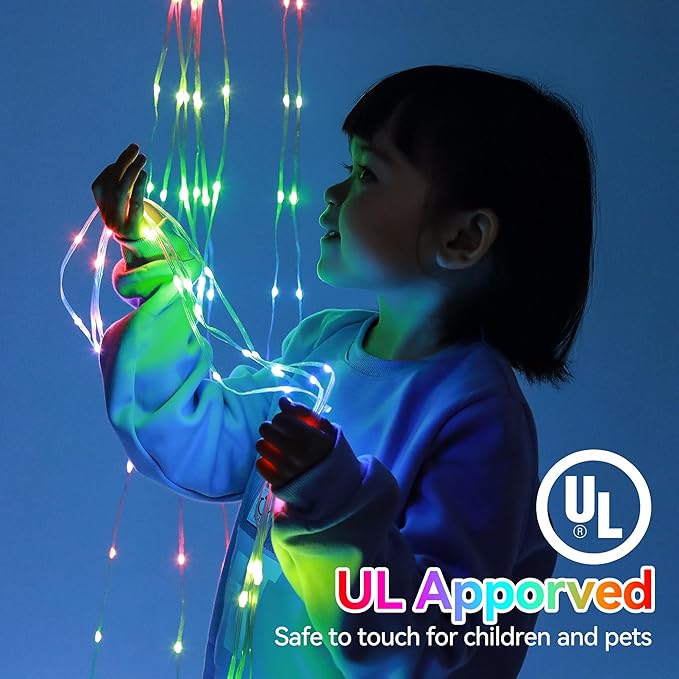 Christmas Decoration RGB String Lights, Outdoor Color Changing Christmas Lights 320 LED 11.5 Ft Star Tree Topper Fairy String Lights with 8 Light Modes for Christmas New Year Holiday Garden Yard