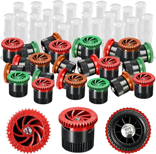 24 Pieces Variable Arc Nozzle, Replacement Pop-up Sprinkler Heads Compatible with Most of Adjustable Pop Up Sprinklers Spray Head for Garden Lawn Irrigation (8AN, 10AN, 12AN)