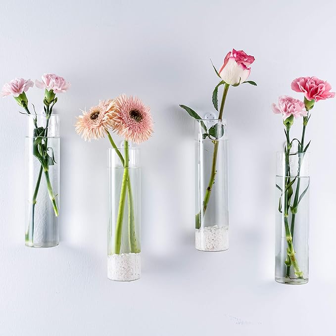 Kingbuy Wall Hanging Plant Terrarium Propagation Station Glass Planter for Home Office Decor, Large Cylinder Vase, 2 Pack