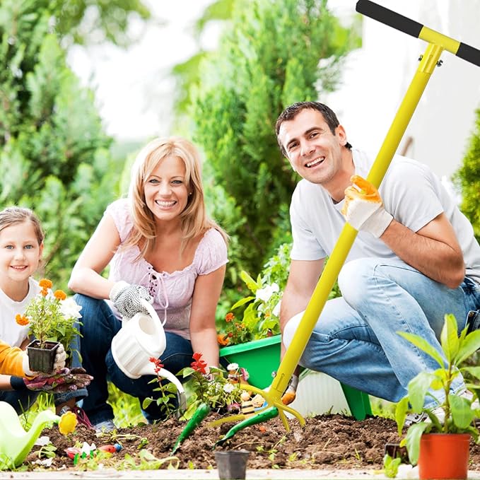 Manual Twist Tiller, Height Adjustable Hand Tiller, Heavy Duty Garden Claw Cultivator with Long Handle - Soil Ripper,Lawn Aerator,Soli Lossener,Areator Loosen,Rototiller,Weeder for Flower Box…