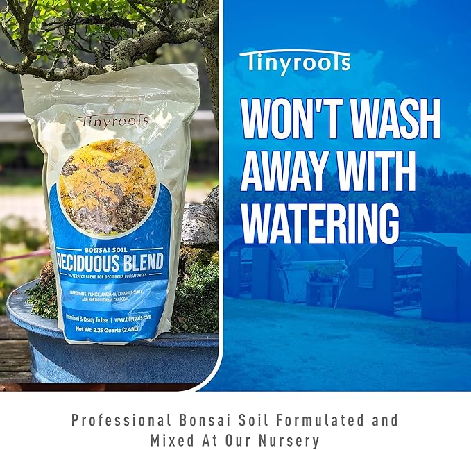Tinyroots Deciduous Blend Bonsai Soil - 2.5 Gallon, Organic Bonsai Dirt Formulated for Japanese Maple, Hornbean, Elm and Other Deciduous Bonsai Trees