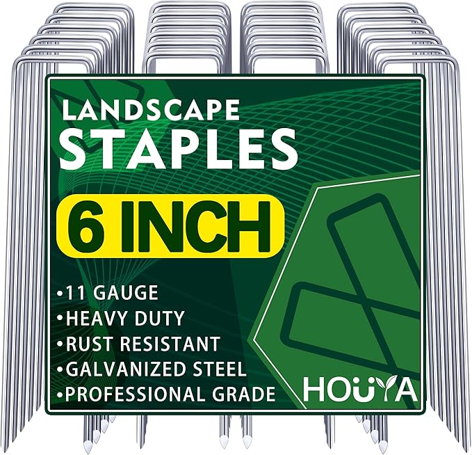 Landscape Staples 6 Inch Garden Stakes Galvanized Garden Staples Pins Anti-Rust Ground Stakes for Weed Barrier, Irrigation Tubing Hose, Yard Lawn SOD, Landscape Fabric, Decoration (500 Pack)