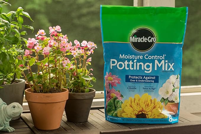 Miracle-Gro Moisture Control Potting Mix for Outdoor and Indoor Plants, 16 qt. 2-Pack
