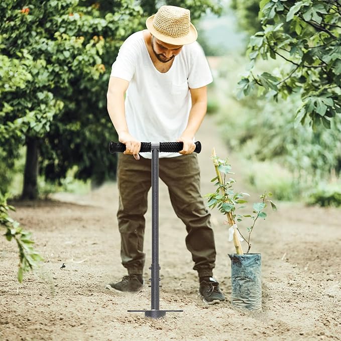 Dolibest Sod Plugger, Turf Cutter and Grass Plugger Tool with Dual Pedals, Sharp Serrations, and Non-Slip Soft Rubber Grip Handle, Perfect for Zoysia, Bermuda and More (Upgrade)