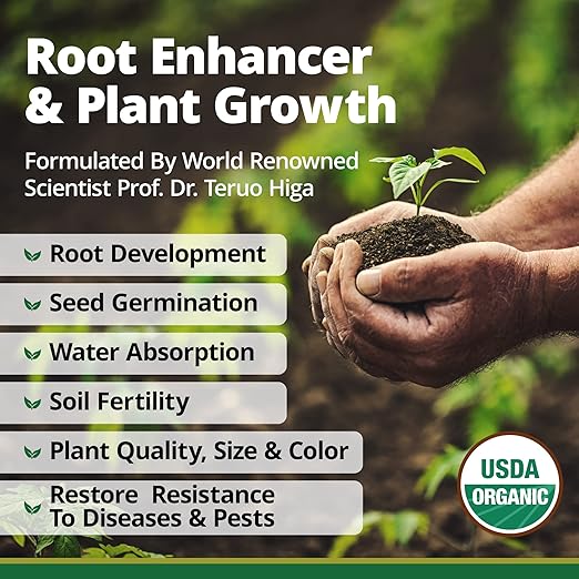 TeraGanix EM-1 Plant Growth, Microbial Inoculant Concentrate (1 Btl = 16 Gal), Soil Conditioner, Root Enhancer, Liquid Probiotic for Soils & Plants, Seed Germination, Garden, Lawn Care (16 fl oz)