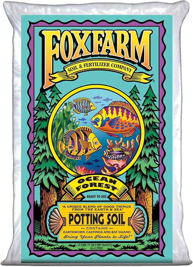 FoxFarm Ocean Forest Potting Soil, 1.5cu ft - Light, Aerated Texture, Designed for All Container Plants - pH Adjusted for Optimal Nutrient Uptake, Effectively Retains Moisture