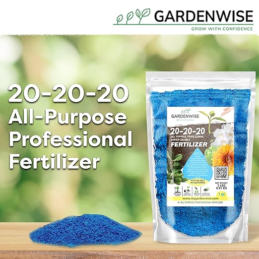 20-20-20 Water-Soluble Fertilizer – Powder for Liquid Plant Food for Indoor & Outdoor Plants, Orchids, Vegetables, Lawns, Flowers – 20 20 20 Fertilizer (10 QUARTS)