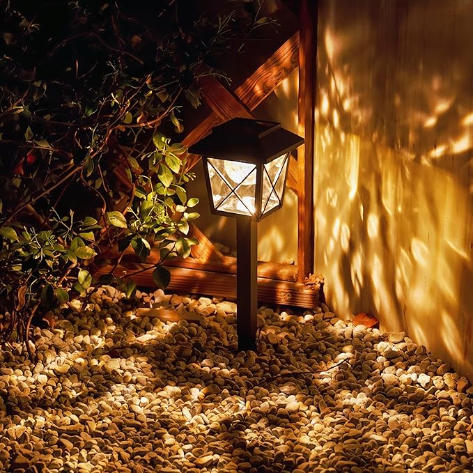 Large Rotating Solar Lights Outdoor Waterproof 2 Modes Twinkling Decorative Lights for Garden Yard Pathway Walkway Decorations Landscape Lighting. (Set of 4)