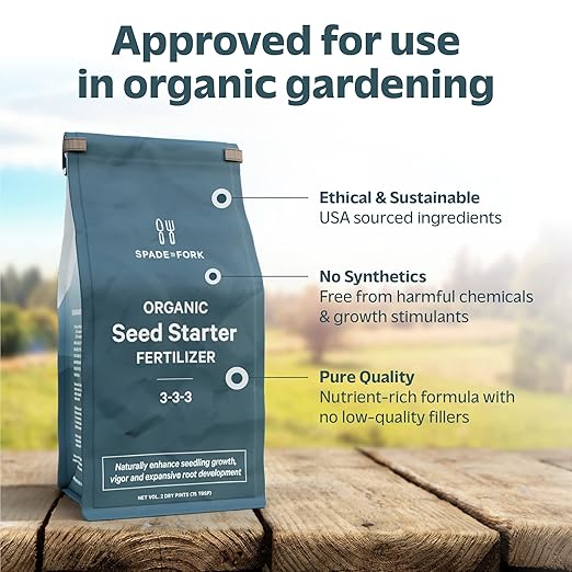 Organic Seed Starter Fertilizer - Natural Indoor & Outdoor Fertilizer with Mycorrhiza + Kelp & Alfalfa Meal for Strong Healthy Plants and Soil - 2lbs