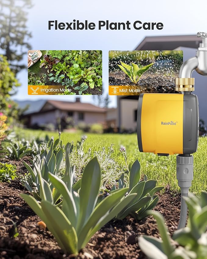 RAINPOINT WiFi Water Timer, Smart Sprinkler Timer Hose Timer WiFi Irrigation Controller, Wireless Watering System Valve, APP & Voice Control, Weather-Based Automatic Rain Delay, Brass Inlet