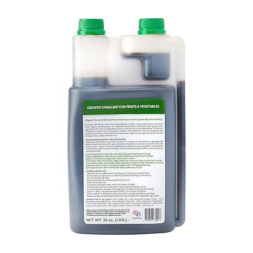 Ecoworm Soil Extract Concentrate - Organic Vermicompost Fertilizer for Fruits & Vegetables - 35 fl oz (Makes 53 gallons)