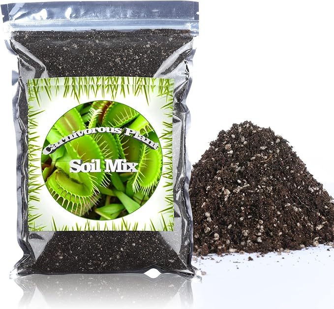 Carnivorous Plant Soil Mix for Repotting 4 QT, All Natural Ingredients Great for Venus, Sundews, and Pitcher Plants