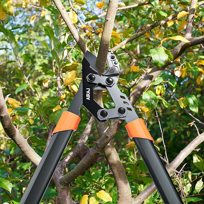 AIRAJ 27” Anvil Loppers for Tree Trimming Heavy Duty with Compound Action | Tree Branch Cutter with 2 Inch Cutting Capacity | Chops Thick Branches Ease | Garden Lopper Pruning Shears Heavy Duty