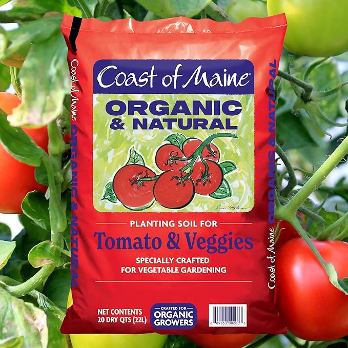 Coast of Maine Tomatoes and Veggies (20qt) Organic and Natural Planting Soil, Crafted for Vegetable Gardens and Organic Growers