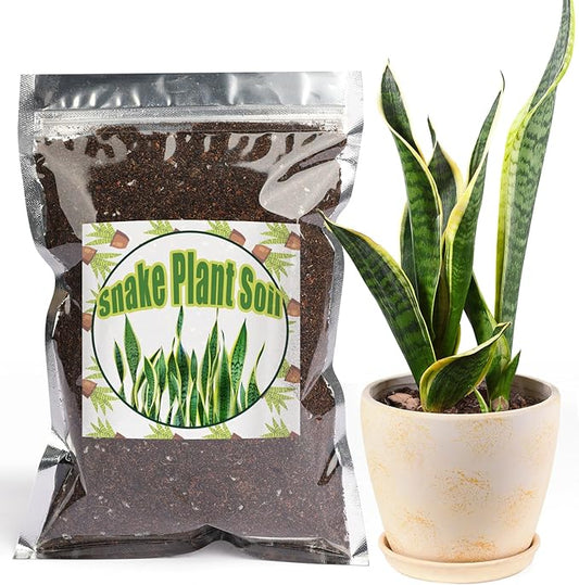 Premium Snake Plant Soil Mix 1qt, Indoor Plants Potting Mix for All Potted Snake Plants, Promote Healthy Growth and Easy Care