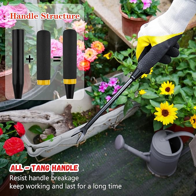 Weed Puller Tool, Heavy - Duty Stainless - Steel Garden Weed Buster. Manually Remove Deep - Rooted Weeds Precisely, Stress - Relieving and Crop - Friendly