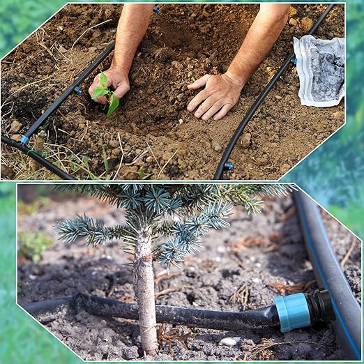 Frienda Drip Tape Connector Fittings, Locks 1/4" Barb for 5/8" Drip Irrigation Fitting Kit Irrigation Tubing Connectors Tools Coupling Barbed Locking Fitting(50 Pcs)