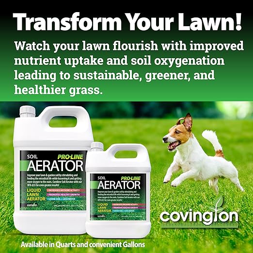 Covington Liquid Lawn Aerator PRO-LINE Liquid Aeration for Lawn Gallon, Soil Conditioner and Loosener for Compact Clay Soils, The Ultimate Aerating Humic Acid Lawn Revival & Soil Compaction Solution