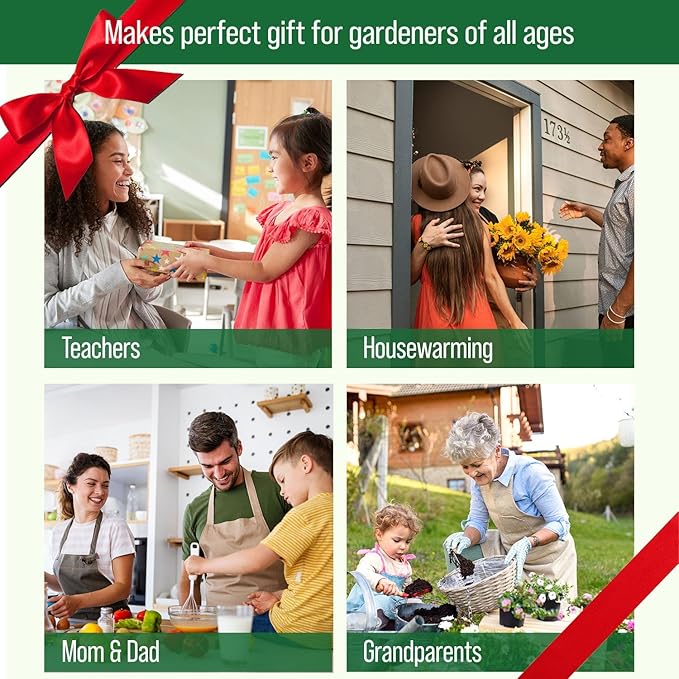 Sunflower Garden Kit with Grow Rings, Greenhouse Germination Domes, Seeds, Markers, Instructions – Gardening Gift for Mom, Teachers, Women, and Men – Made in USA